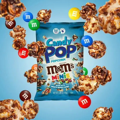 M&Ms Or Snickers Candy Popcorn Mini Coated with Chocolate 5.25oz 149g Sweet Snack Treat (American)
