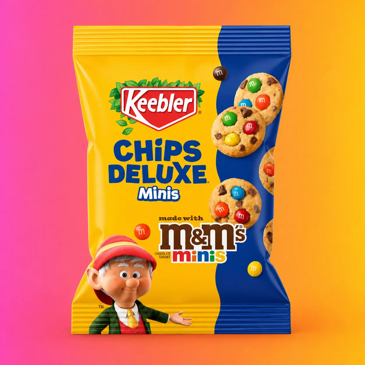 Keebler Chips Deluxe Minis M&M Cookies 45g Bag - Perfect Snack for Unboxing Videos & Viral TikTok Sweets - Sugar