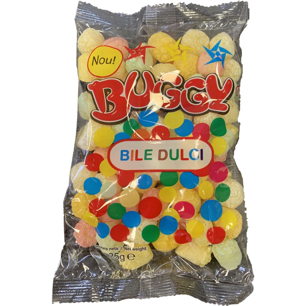 Buggy Bile Dulci X5 25g Pack - Novelty Snack with Colorful Dots - Perfect for Parties and Fun Moments