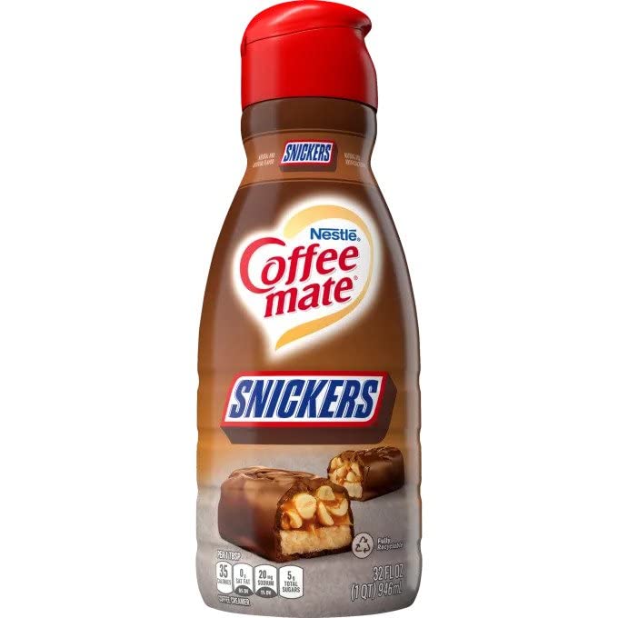 Nestlé Coffee mate USA Snickers Flavour Coffee Creamer 355ml Rich Chocolate & Nutty Taste Enhancer for Your Morning Brew