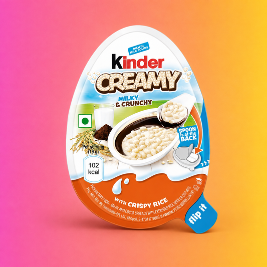Kinder Creamy 19G India Milky & Crunchy with Crispy Rice 102 kcal Rich in Milk Solids
