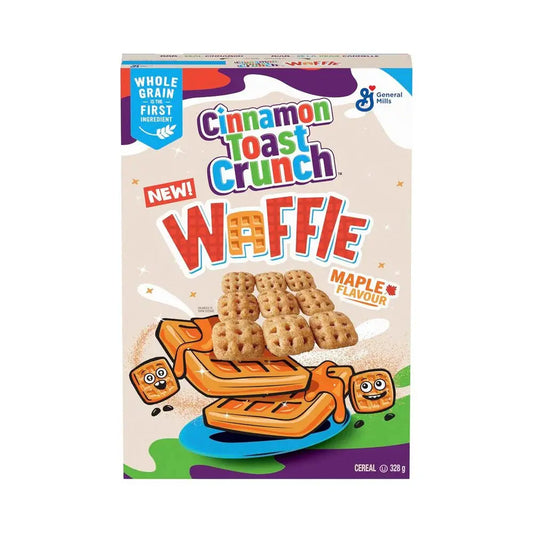 Cinnamon Toast Crunch Waffle Maple Flavour Cereal 328g - Crispy Mini Waffle-Shaped Pieces Coated in Signature Cinnadust