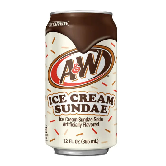 A&W Ice Cream Sundae Soda 12 FL OZ 355 mL No Caffeine Artificially Flavored (USA)