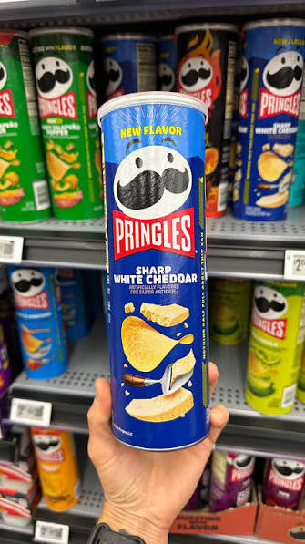 Pringles Sharp White Cheddar Flavour 110g Crispy Snack Inspired by Asian Cuisine Bold Savory Taste