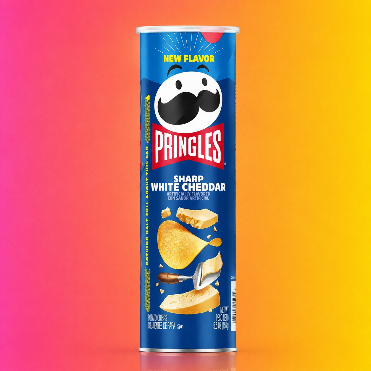 Pringles Sharp White Cheddar Flavour 110g Crispy Snack Inspired by Asian Cuisine Bold Savory Taste