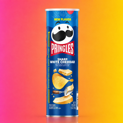 Pringles Sharp White Cheddar Flavour 110g Crispy Snack Inspired by Asian Cuisine Bold Savory Taste