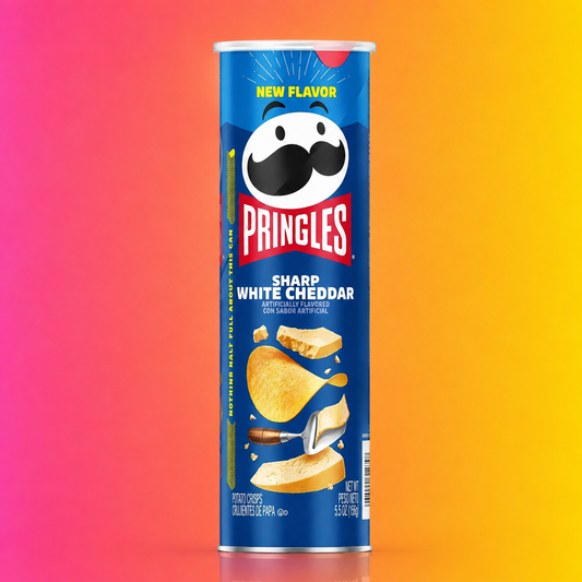 Pringles Sharp White Cheddar Flavour 110g Crispy Snack Inspired by Asian Cuisine Bold Savory Taste