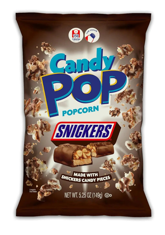M&Ms Or Snickers Candy Popcorn Mini Coated with Chocolate 5.25oz 149g Sweet Snack Treat (American)