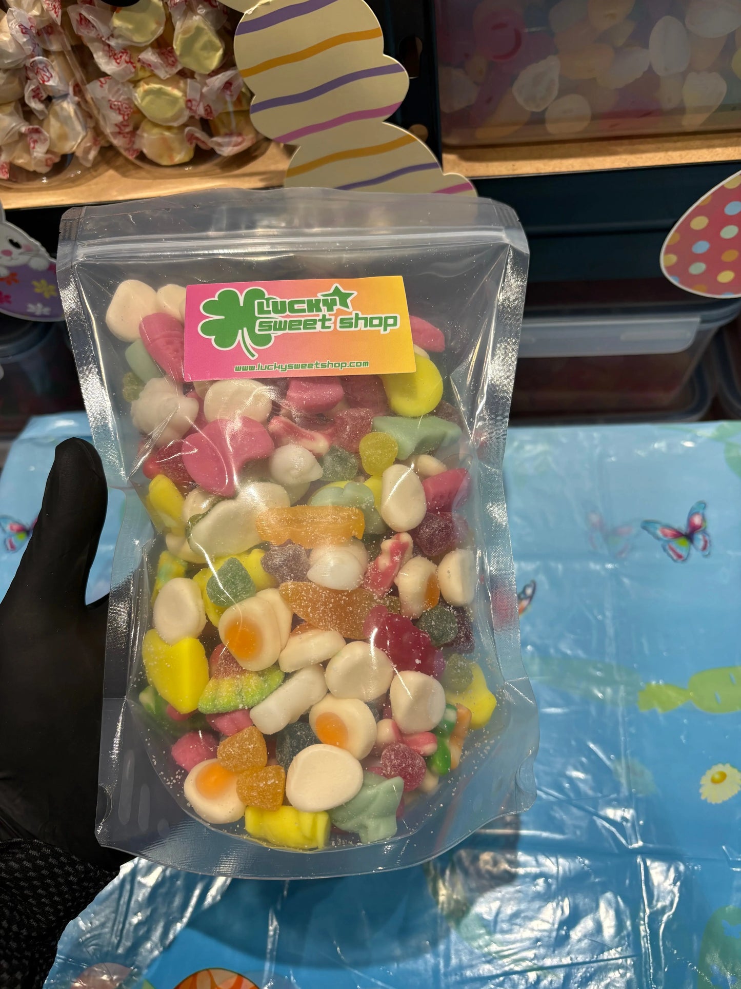 LuckySweetShopUK Easter Mix 1KG Sweet Bag Assorted Gummies Candies for Festive Treats
