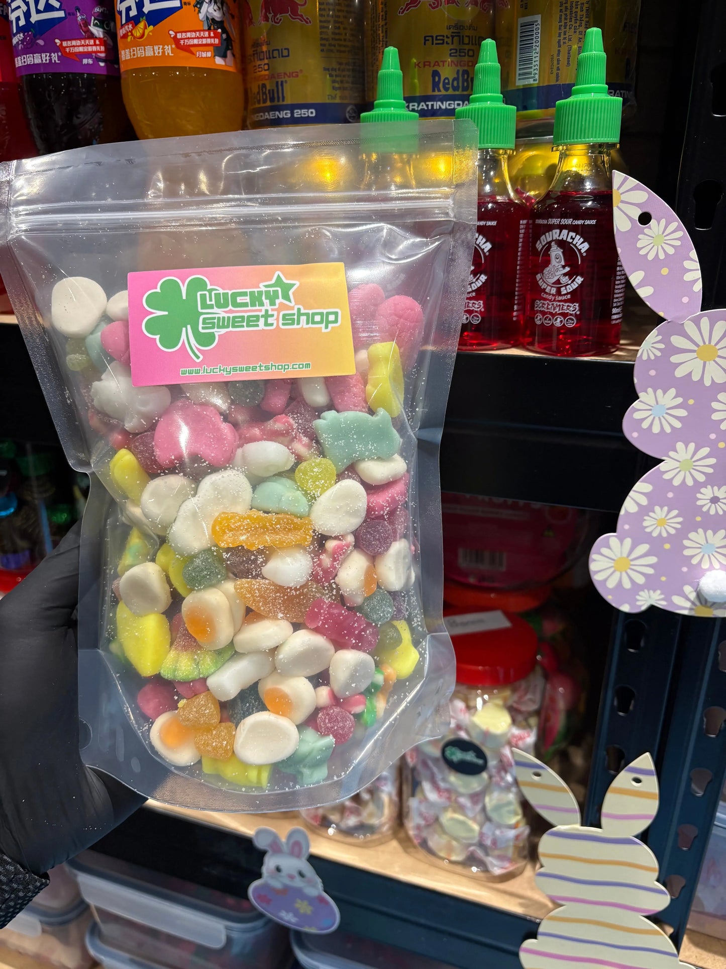 LuckySweetShopUK Easter Mix 1KG Sweet Bag Assorted Gummies Candies for Festive Treats