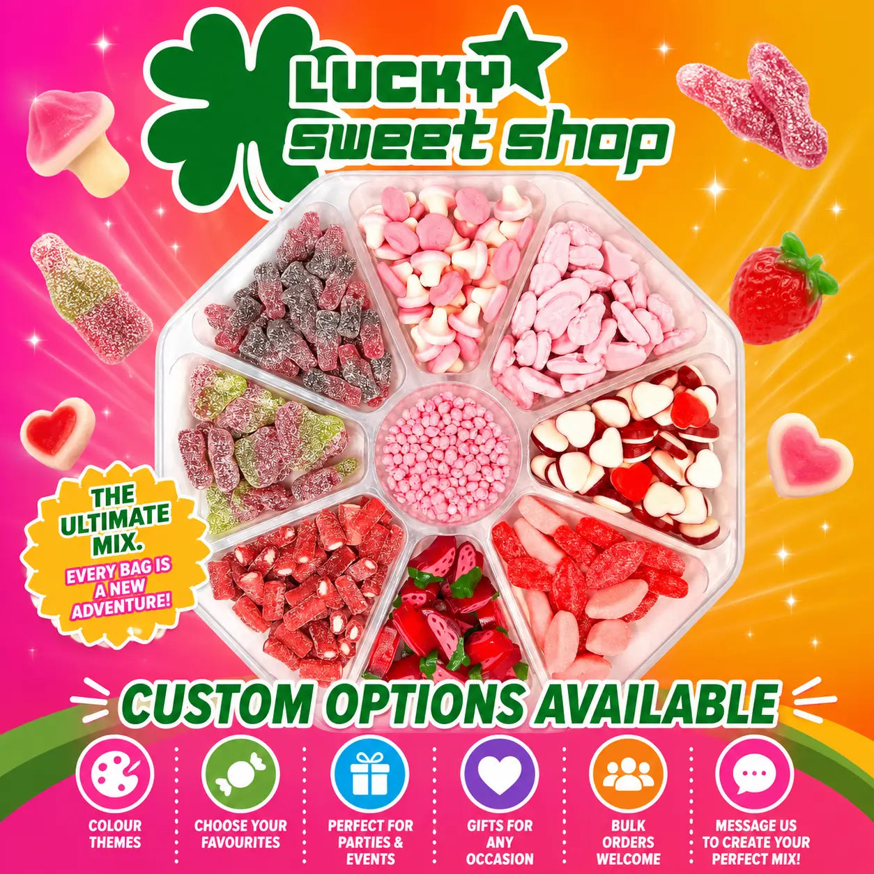 1.3KG Mixed Pink/Red Platter