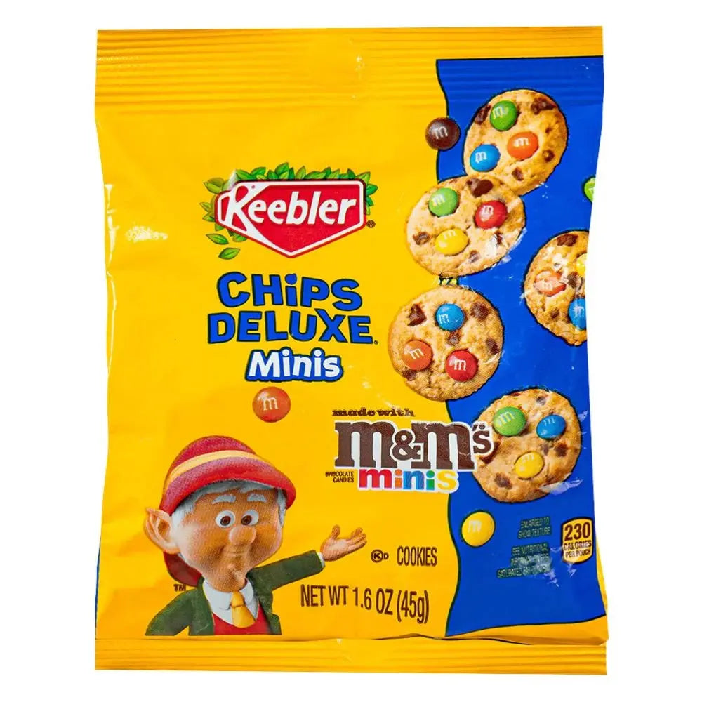 Keebler Chips Deluxe Minis M&M Cookies 45g Bag - Perfect Snack for Unboxing Videos & Viral TikTok Sweets - Sugar