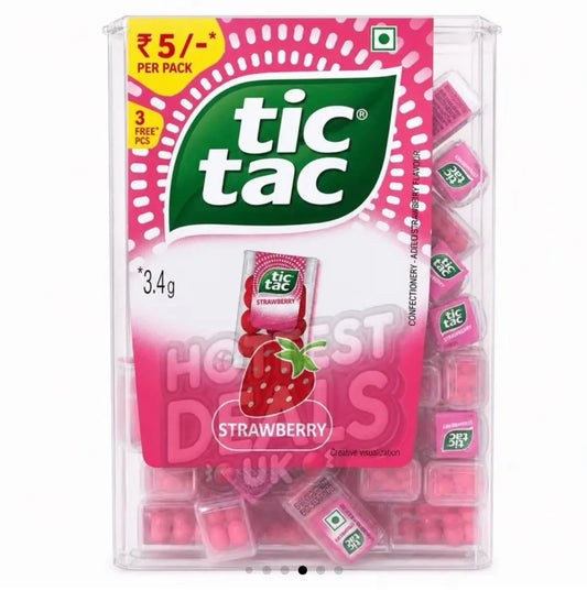 Tic Tac Strawberry Edition, Mini Mix, total 228 GRAMS (Huge Pack)