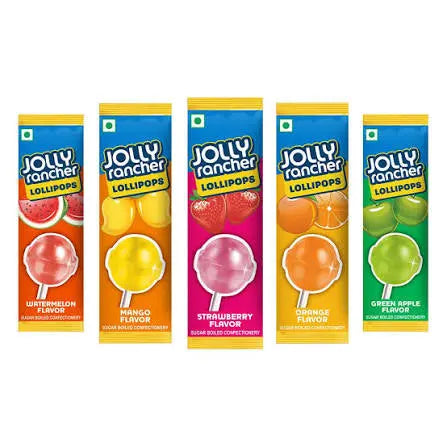 Jolly Rancher Lollipops 5 Pack 10.5g Each Assorted Flavors Watermelon Mango Strawberry Orange Green Apple