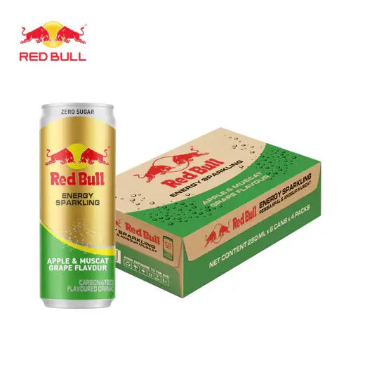 Red Bull Apple Muscat Grape Flavour Energy drink Zero Sugar Full Box of 24 Cans  Best Before Date January 2026