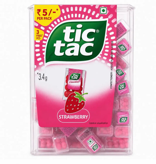 Tic Tac Strawberry Edition, Mini Mix, total 228 GRAMS (Huge Pack)