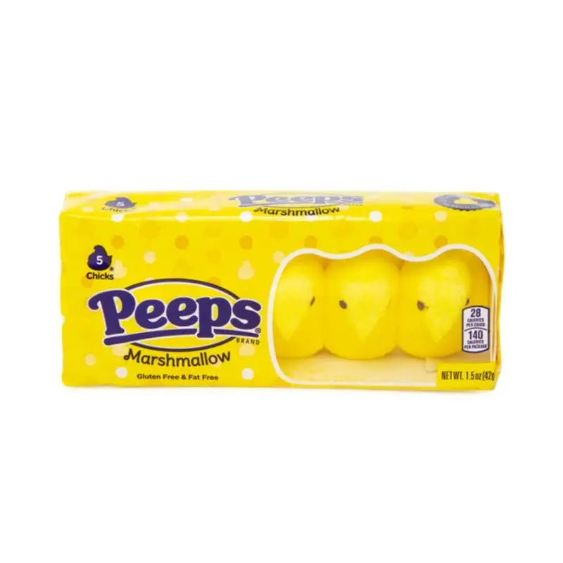Peeps Marshmallow Chicks 5PK - Flavored Marshmallow Chicks 5PK, 42g Pack, 26 Calories, 130g